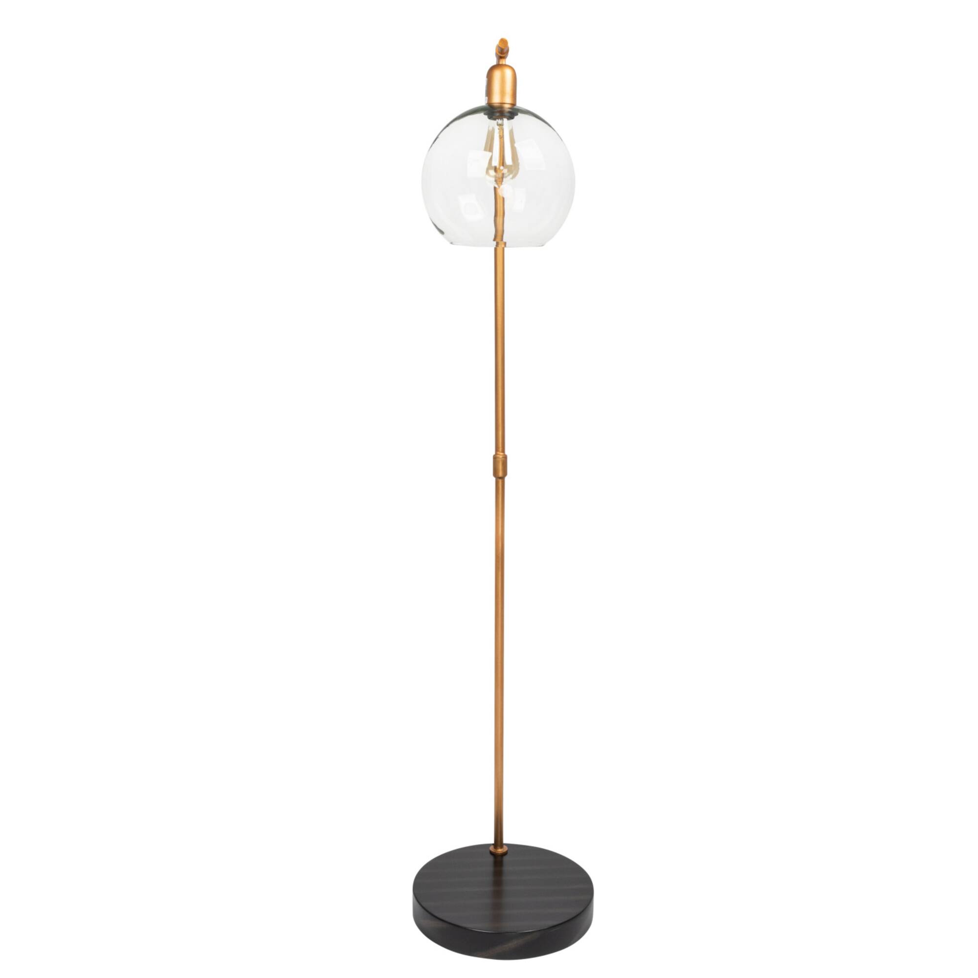 Hello Honey® 5ft. Modern Metal Floor Lamp with Glass Globe Shade